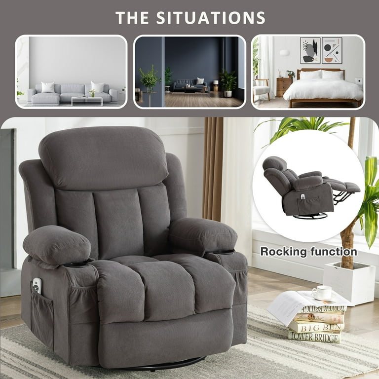 Rocker Recliner Wide Glider Rocking Chair Oversized Rocker