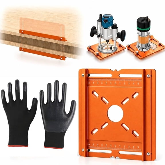 Aluminum Alloy Wood Router Slotting Bracket Guide Tool, Grooving Trimming Router Bases Plates with Side Rails Routers Template Stable for Woodworkers, Makers