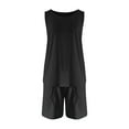 thumbnail image 5 of Buigttklop Womens 2 Piece Outfits Casual Matching Sets for Women Round-Neck Casual Solid Sleeveless Pockets Tops Outing Shorts Pants Sets, 5 of 6
