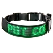 Leadleds Light Up LED Dog Collar, Polyester, Adjustable, Safety Glow, Fashion Collar, Green