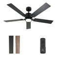 thumbnail image 1 of Vagizm Ventilador de Techo con Control Remoto de Luz: Ventiladores de Recámara Modernos de 52 Pulgadas - Motor de CC Reversible Silencioso - Uso en Interiores para el Hogar (Negro Mate-5, 52 Pulgadas), 1 of 7