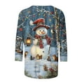 thumbnail image 5 of Craaazy Christmas Tops for Women Christmas Holiday Print 3/4 Sleeve Xmas Blouse Gifts, 5 of 5
