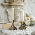 thumbnail image 4 of 2 Candelabros, Candelabros Cónicos para Candelabros, Candelabros de Metal Vintage de Latón Dorado, 4 of 10