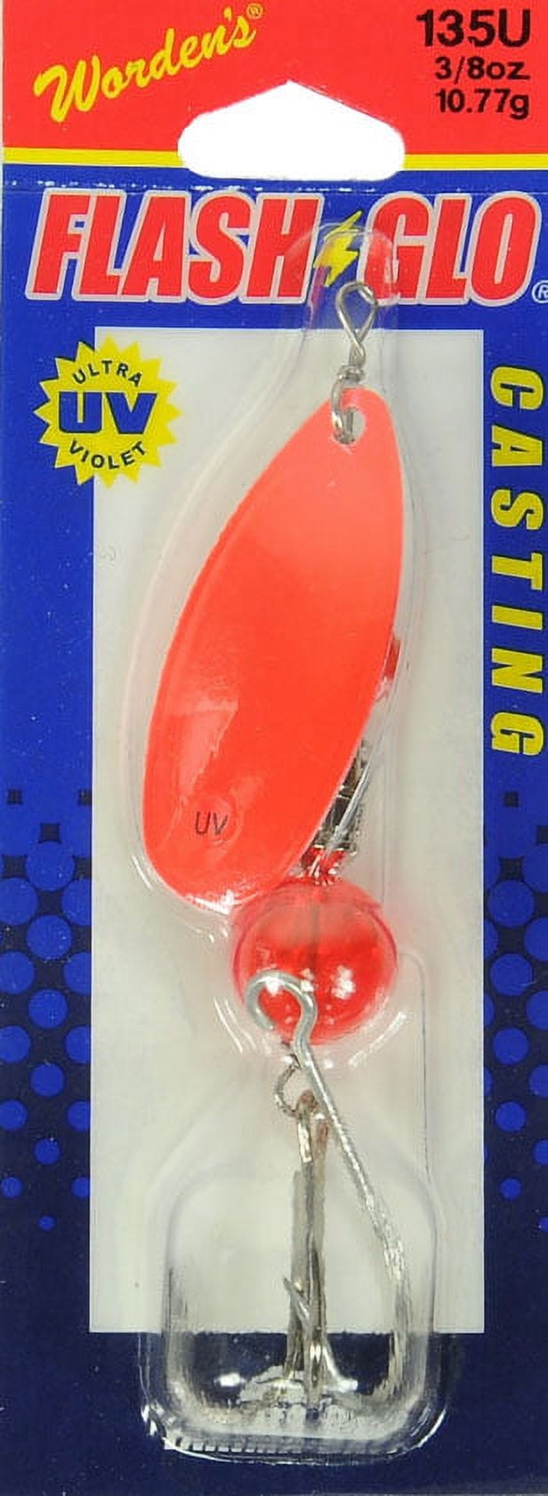 Yakima Bait Worden's Flash Glo 3 3/4" UV Casting Spinner, Fluorescent Red, 3/8 oz.