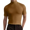 thumbnail image 1 of Playera De Cuello Alto Y Fondo Sólido De Manga Corta, 1 of 2