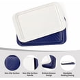 thumbnail image 2 of Grilling Prep and Serve Trays, 17 x 10.5 inch BBQ Trays for Cooked and Raw Foods, Set of 2 Melamine Serving Platters for Meats, Grill Accessories, Blue and White, 2 of 7