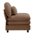thumbnail image 3 of NEW Vitoria 30.3" Curved Armless 1-Seat Modular Sofa, Teddy Fleece Fabric with Throw Pillow, Double-Layer Cushion, Easy Assembly, for Living Room, Camel, 3 of 6