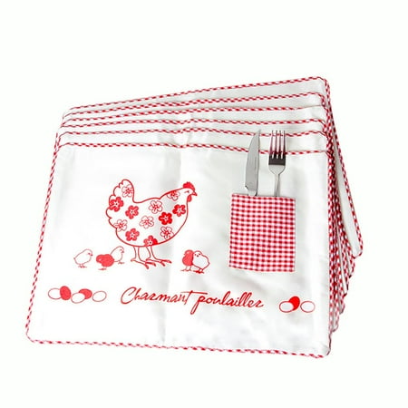 

Easter Placemats Chick Eggs Dining Table Mats Kitchen Heat Resistant Washable Non-Slip Placemat for Home Hotel