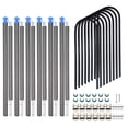 thumbnail image 1 of Yescom 6 Pack Trampoline Enclosure Poles w/ Caps & 8 Pack 11" U Shaped Ground Anchors Kit, 1 of 9