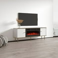 thumbnail image 3 of Camelia BL-EF Fireplace TV Stand for TVs up to 70", Mid-Century Modern Matte 63" Entertainment Center, Electric Fireplace TV Media Console with Storage Cabinets, 3 of 6