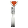 thumbnail image 3 of Clara Pucci 14K White Gold 2.63 Simulated Red Diamond Engraveable Engagement Ring + Wedding Band Set, 3 of 7