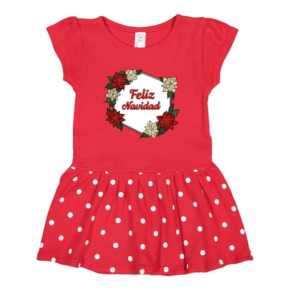 Inktastic Feliz Navidad Poinsettia Girls Toddler Dress