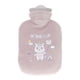thumbnail image 1 of Bolsa de agua caliente portátil y bonita de PVC de 500 ml para estudiantes, acogedora compañera de noche en funda suave rosa o violeta, 1 of 8