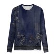 thumbnail image 4 of kytmyeq Women's Fashion Casual Long Sleeve Print Round Neck Pullover Top Blouse, 4 of 4