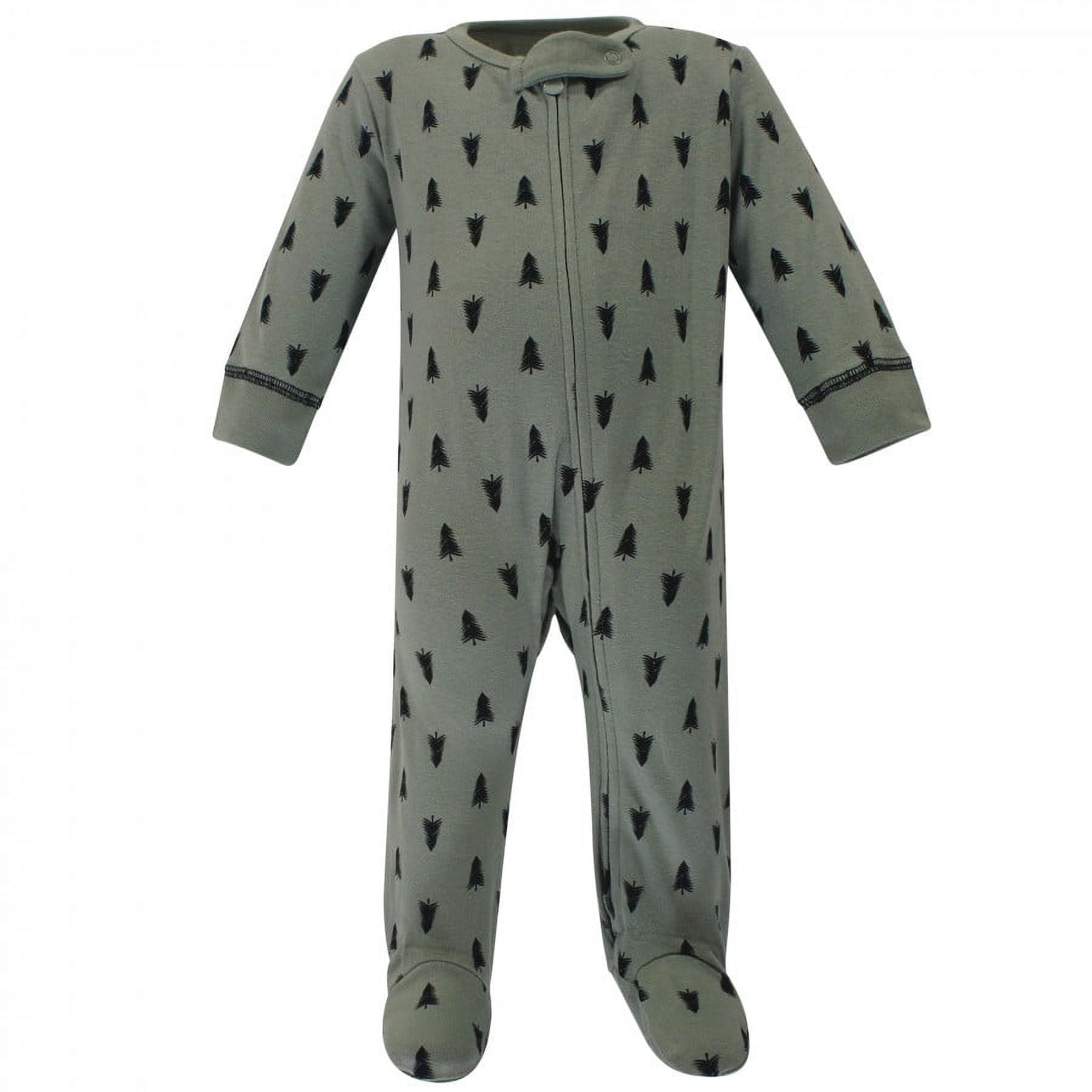 Touched by Nature Baby Boy Organic Cotton Zipper Sleep and Play 3pk, Happy Camper, 3-6 Months