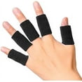 thumbnail image 1 of 10 Pcs Manchons de Doigt, Protecteurs Support de Pouce Élastique Protecteur de Compression pour l'Arthrite, Aide à la Compression pour le Sport, Noir, 1 of 4