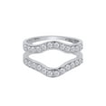 thumbnail image 1 of Round White Cubic Zirconia Solitaire Enhancer Guard Ring 14K White Gold Ring Size - 6.5, 1 of 3