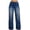 *1-Dark Blue, variant on Women's Drawstring Wide Leg Cropped Jeans,High Waisted Washed Denim Pants For Women,Ladies Comfy Summer Culottes with Pockets,Gray,S-2XL