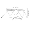 thumbnail image 6 of KFFKFF 3 Bow Boat Bimini Tops, 600D, Water-Resistant Sunshade Canopy, 72"Lx(73"-78")Wx46"H, 6 of 7