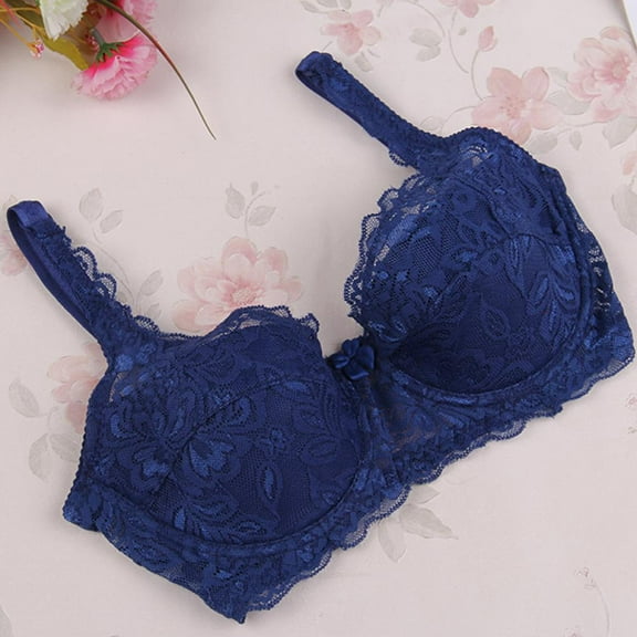 GOODLY Women Lace Floral Lingerie Underwired Push Up Bra B Cups Bralette