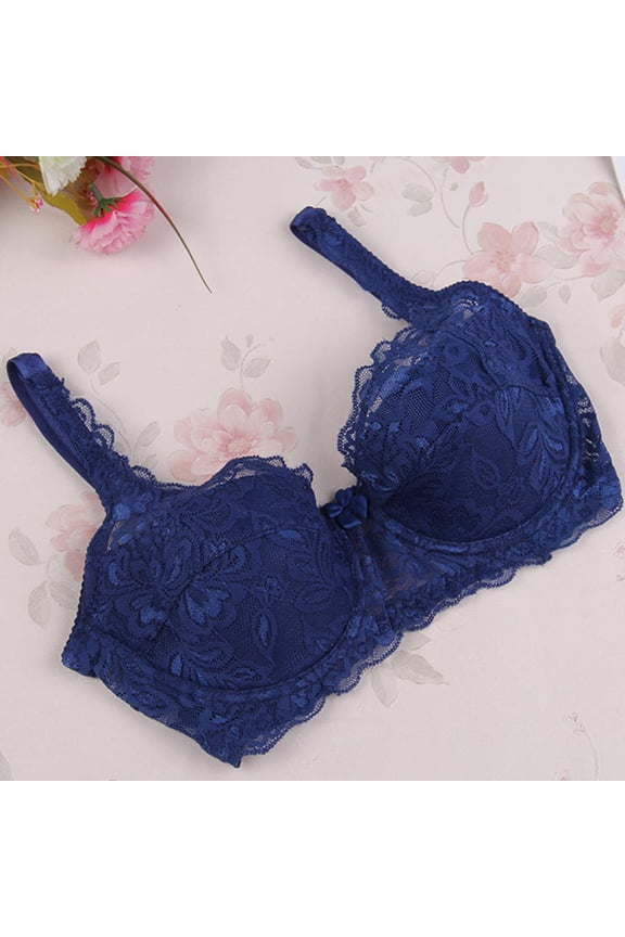 Sexy Gather Push Up Bra Underwire 5/8 Cup Lace Brassiere Underwear