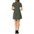 thumbnail image 3 of INSPIRE CHIC Women's Floral Print Short Sleeve Above Knee Shirt Dress XS Black, 3 of 7