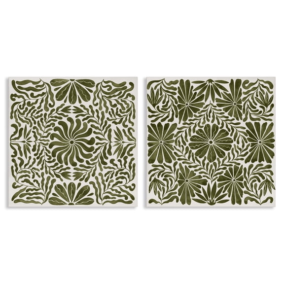 Stupell Industries Eclectic Patterned Wavy Flowers 2pc Canvas Art Set, 17 x 17 each, by Grace Popp