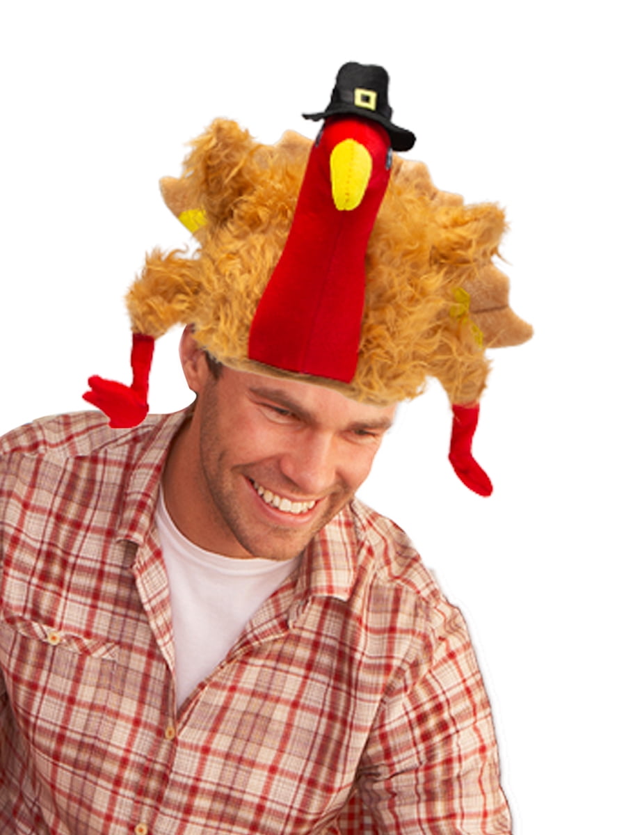 Simply Genius Plush Pilgrim Turkey Hat for Thanksgiving, 1pk, 3pk, 10pk