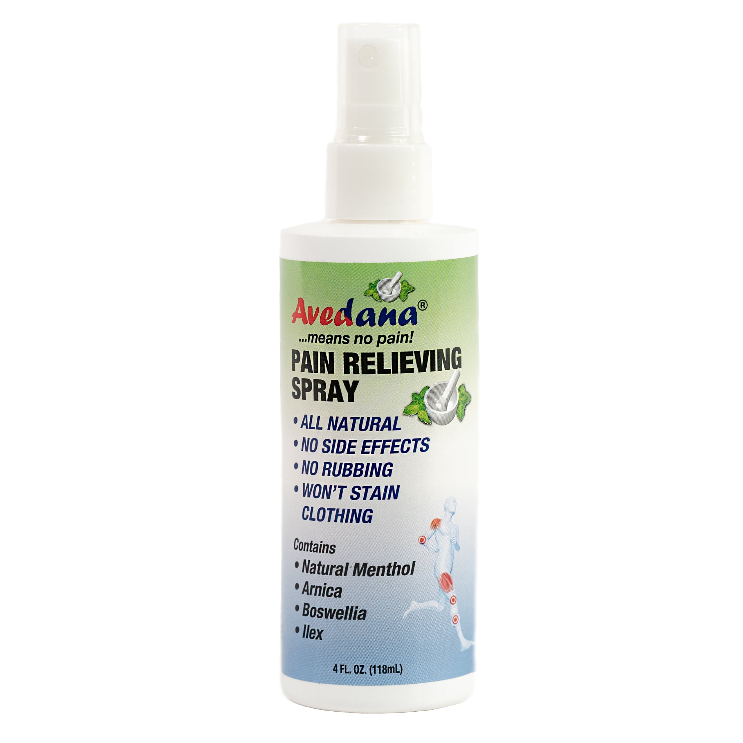 Avedana Pain Relief Spray 4oz Muscle Spray with Menthol, Arnica