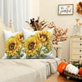 thumbnail image 6 of DaShan Sunflower Throw Pillow Covers 18x18 Set of 2,Rustic Farmhouse Linen Pillows Case for Bedroom Sofa Couch, 6 of 6