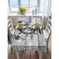 thumbnail image 3 of Nautical Anchor Rectangle Tablecloth, Rudder Stars Retro Black Grey Wooden Grain Waterproof & StainResistant Tablecloth, Washable Oil-proof Table Cover for Dining/Party/Wedding/Buffet 60x102 In, 3 of 9