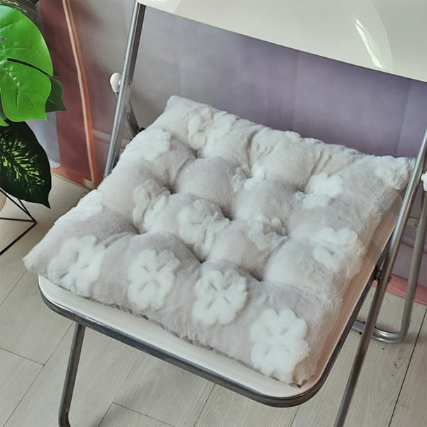 Cojín de piel de conejo, decoración navideña, cojín grueso de piel de conejo de invierno, cojín suave para silla de comedor, cómodo cojín de terciopelo de algodón para silla, decoración de Halloween,