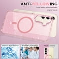 thumbnail image 2 of GUAGUA Transparent Glitter Case for Samsung S25/ Samsung S24 6.2" Magnetic Compatible with MagSafe, Sparkly Cute Slim Shockproof Anti-Scratch Case Pink, 2 of 8