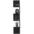 thumbnail image 2 of Black Wall Mounted Shelf Crestone for Living Room, 4-Tier Engineered Wood Display Organizer with Modern Design, 2 of 7