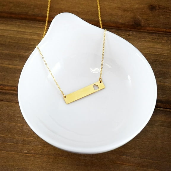 Utah Cutout Gold Bar Women's Necklace with Pendent by Lifebeats