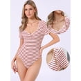 thumbnail image 2 of DARING DIVA Women's Spring Summer Ruched Fitted Tops Small Red, 2 of 6