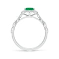 thumbnail image 2 of ANGARA Natural Oval 1.1 ct Emerald Trillium Floral Shank Ring in 14K White Gold for Women (Size-8x6mm) | May Birthstone, Birthday, Anniversary, Jewelry Gift for Women | Natural Emerald Ring, 2 of 9