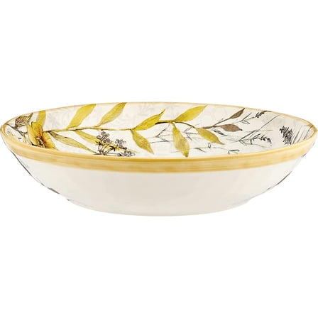 Bee Sweet 13"x3" Ceramic Serving Pasta Bowl with Hand-Painted Bee & Floral Design, Large Decorative Bowl for Salads, Soups & Sides, Cottagecore Tableware for Entertaining & Dining