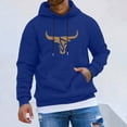 thumbnail image 1 of MHFRRA Sudadera con Capucha y Cordón con Estampado de Cabeza de Toro para Hombre, Estilo Informal, Cómoda, para Uso Diario Azul, 1 of 4
