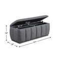 thumbnail image 3 of OakvillePark Halorini Textured Fabric Lift Top Storage Bench, Gray, 3 of 9