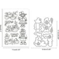 thumbnail image 6 of Autumn Pumpkin Scarecrow Clear Stamps and Cutting Dies Set Text Silicone Clear Stamps and Metal Leaves Die Cuts for Card Making and DIY Scrapbooking, 6 of 8