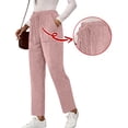 thumbnail image 7 of Garbnen Corduroy Womens Pants Elastic Waist Straight Leg Pants Women Loose Fit Summer Office Trouser Pants with Pockets, 7 of 7