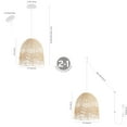thumbnail image 4 of JONATHAN Y Sofia 17.5" 1-Light Farmhouse Coastal Rattan 180" Cord Plug-In or Hardwired LED Pendant, Brown, 4 of 10
