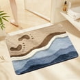 thumbnail image 5 of Beach-Themed Bathroom Rug, Wave-Sand Shell Starfish Design Bath Mat, for Shower, Bath Tub Decoration, Sea Beach Microfiber Absorbent Mat, Bedroom and Living Room and Front Entrance Decor Beachy Mat, 5 of 6