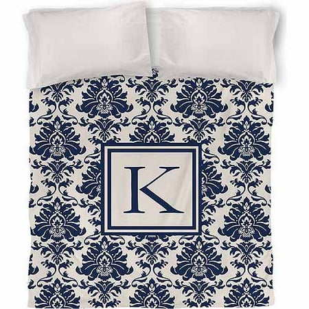 IDG Damask Monogram Duvet Cover, Blue