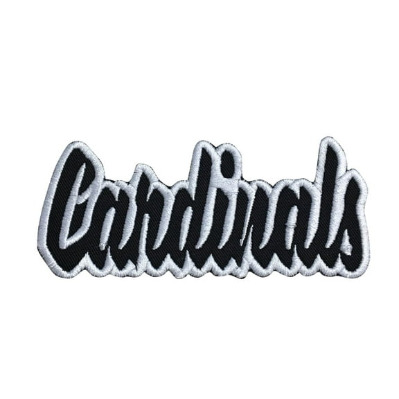 Cardinals - Black/White - Team Mascot - Words/Names - Iron on Applique/Embroidered Patch