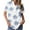 Blue, variant on Lolmot Womens Floral Print Short Sleeve Tshirts V Neck Button Up Casual Tops Going Out Henry Collar Loose Fit Comfy Blouses with Pocket