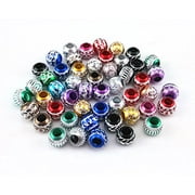 Honbay 50pcs 10mm Mix Color Pattern Aluminum Carving Spacer Beads Metal Loose Beads for Jewelry Making