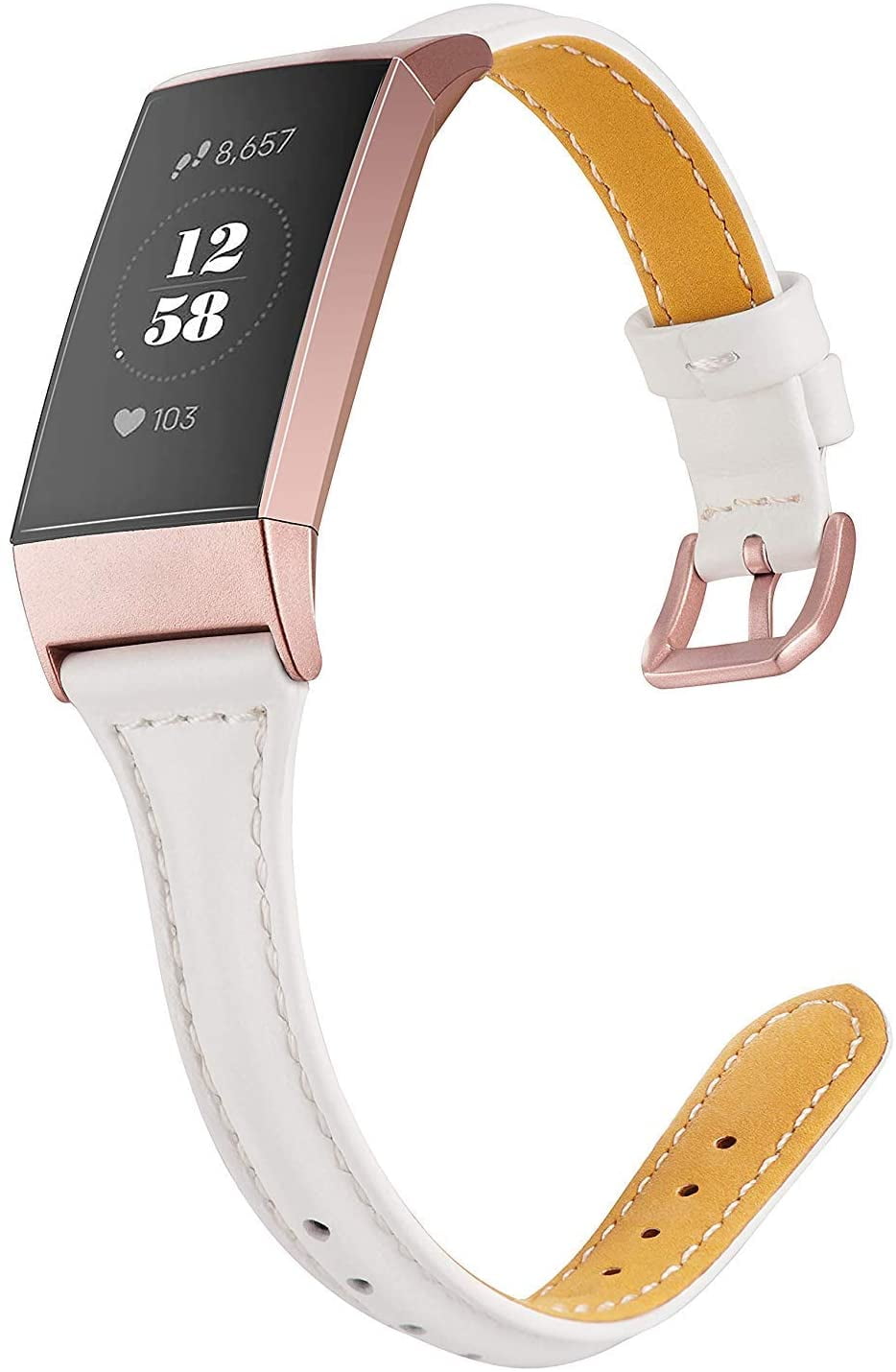 Wearlizer Slim Leather Band Compatible with Fitbit Charge 3 Bands for