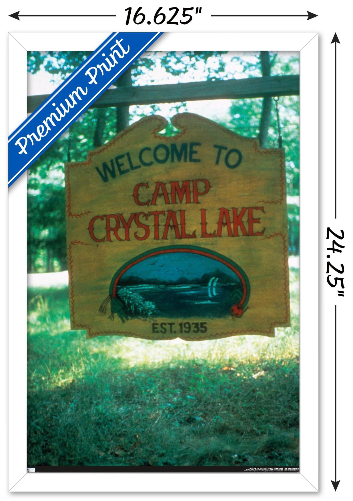 Friday The 13th - Welcome To Camp Crystal Lake Wall Poster, 14.725" x 22.375" Framed
